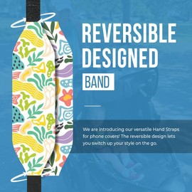 Switchbands Universal Phone Grip Strap |Pack of 2 |Comfortable Customizable Phone Holder for Hand | Reversible Phone Loop for Easy Handling | Ultra Thin Phone Loop - Floral Skulls