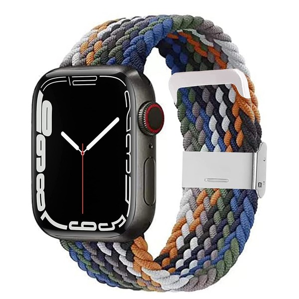 Apple Watch Band, Apple Watch Band, Nylon Braided Elastic Band Size Adjustable Series 8 7 6 SE 5 4 3 2 1 45mm 44mm 42mm 41mm 40mm 38mm iwatch replacement strap (42/44/45mm, pride edition)
