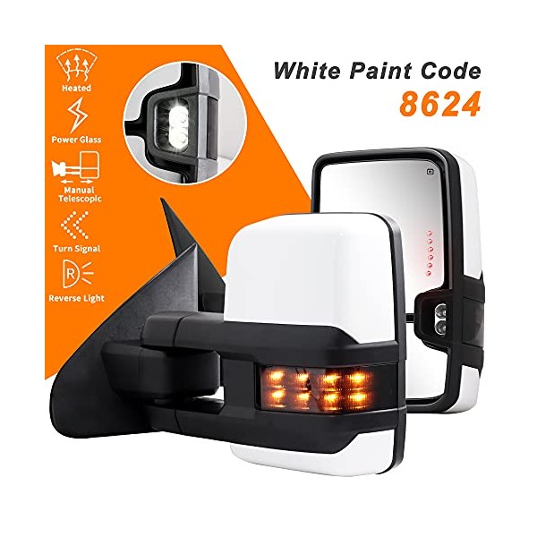 Siziom Towing Mirrors, Compatible with 2014-2018 Chevy, Silverado Side Mirror,
