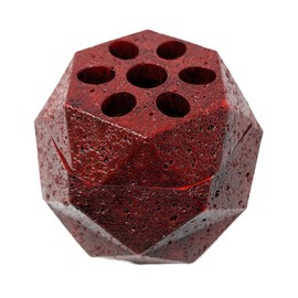 Premium Bakhoor and Incense Burner – Decorative Resin Burner with Brass Inner Plate – 9x9cm Aromatic Holder for Home and Office – Hexagonal Design (Maroon)