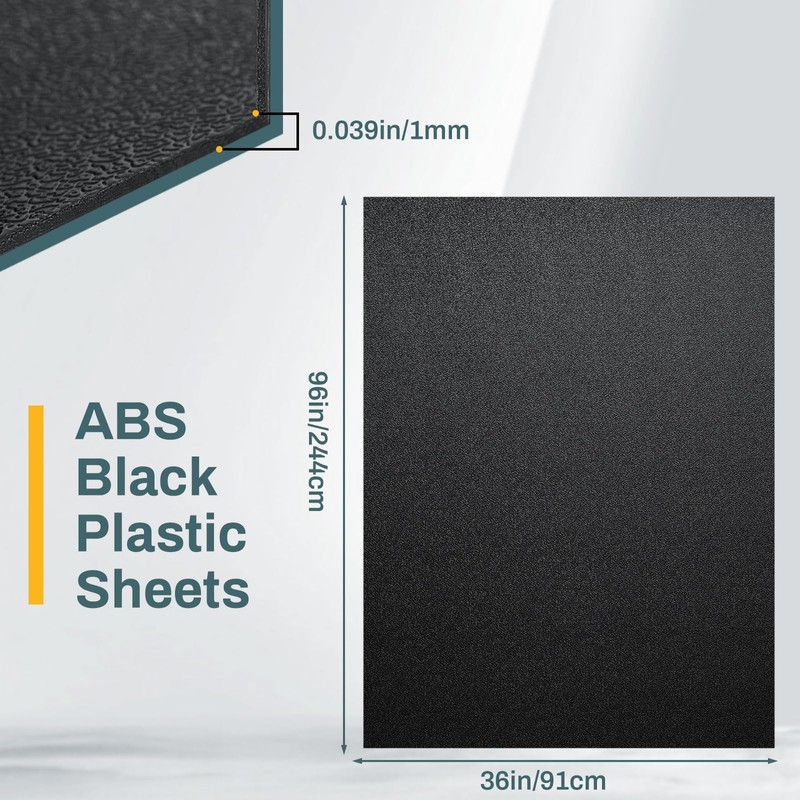 Frienda 1 Pack 36" X 96" X 0.04" ABS Black