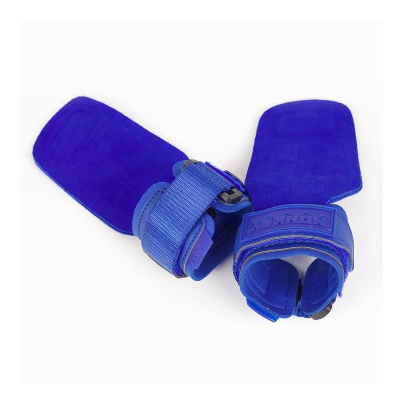 Monkey Power Straps con Callera de Piel Azules, Gym Crossfit