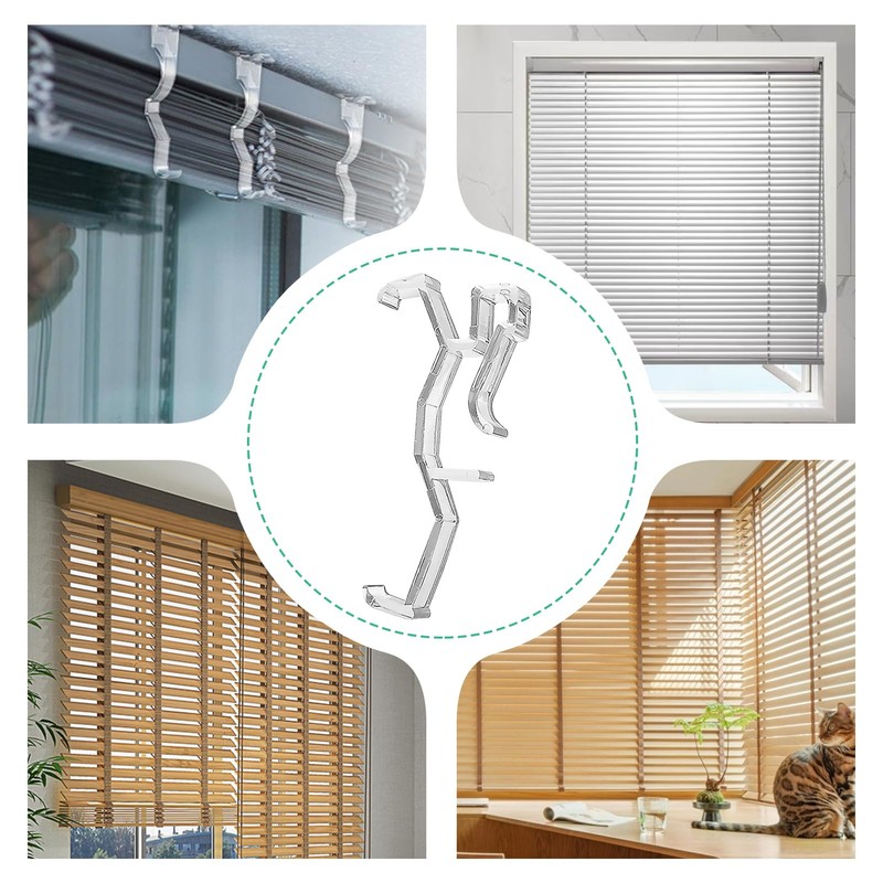 10 Pcs Valance Clips 2.5'' Window Blinds Hidden Clip Clear