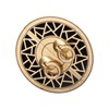 Chinese Antique Cabinet Handle Brass Circular Plaid Bookcase Knob for
