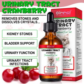 Cat Urinary Tract Infection Treatment, 60ML Cat UTI Supplement with Cranberry Cat Bladder Drops Support Keep Pet Renal Health & UTI Care