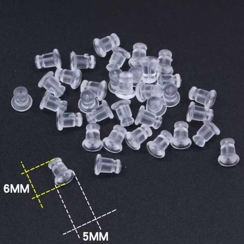 Earring Backs,100pcs Soft Clear Earring Backs for Studs,Hypoallergenic Silicone Earrings