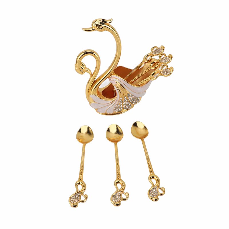 Swan Dinnerware Set Metal Tableware Cutlery Set Decorative Swan Base