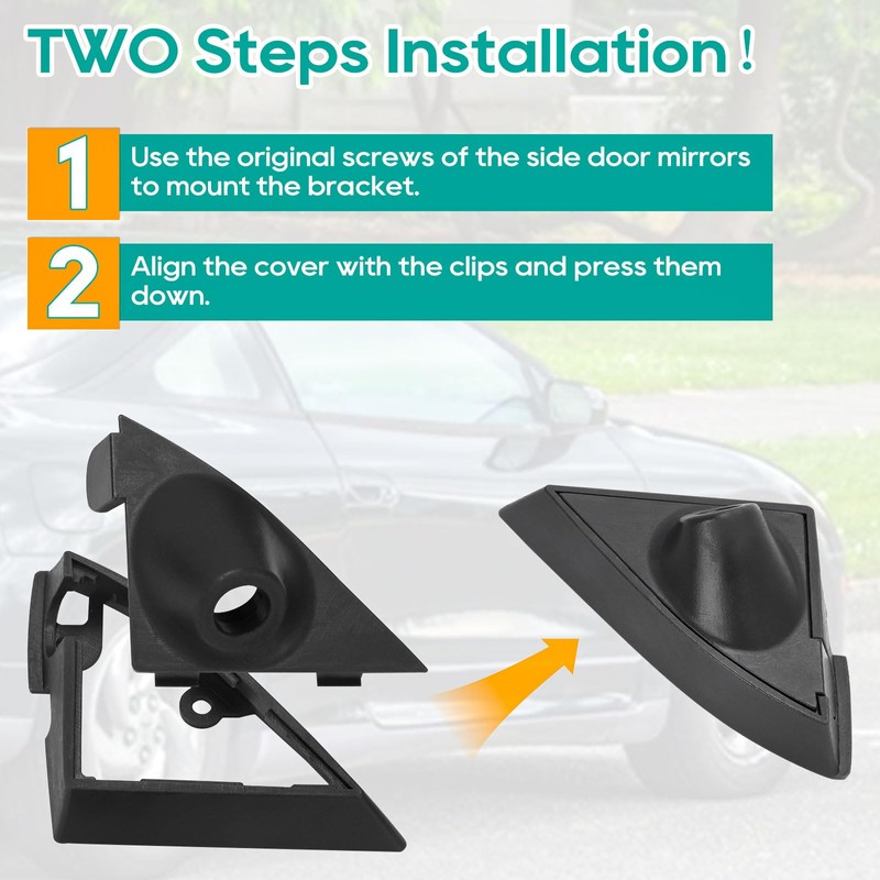 WIKIBB Bezel Mirror Cover Compatible with 1995-1999 Mitsubishi Eclipse Side