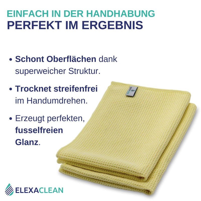 Elexaclean Microfibre Drying Cloth, Premium Waffle Cloth (60 x 40