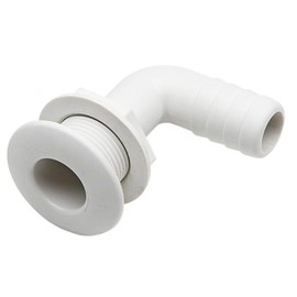 Replacement Boat Parts White Elbow Thru Hull with 1" Hose Barb