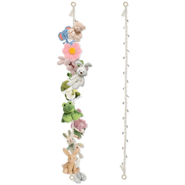 Toy Hammock, Hanging Stuffed Animal Holder with 20 PCS Metal