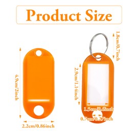 30 Pcs Key Tags with Labels, Mixed Colors Key Fobs with Split Rings for Keys, Key Rings with Tags for Luggage, Pet Name and Office Key Labels, Writable Paper Card Stick Tags Brand (Random Colors)