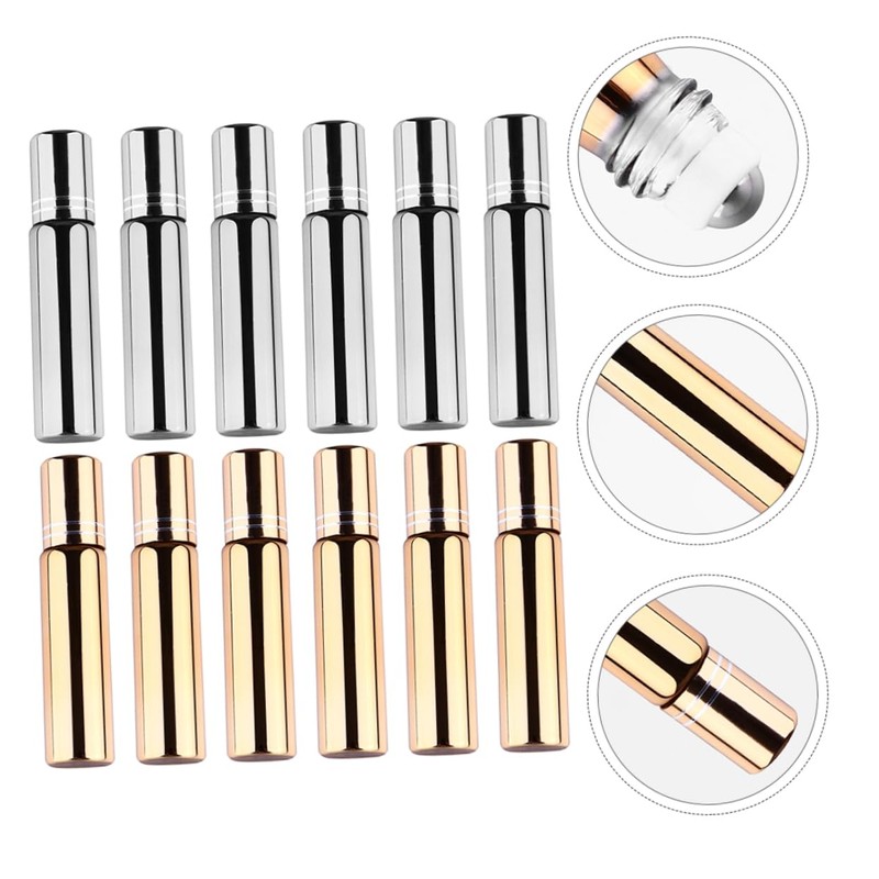 Mikinona Essential Oil Rollerball Bottles 12 Pack Refillable Empty Bottles