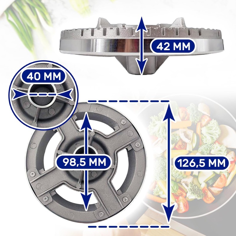 Triple Burner with Inlet Diameter 20 mm for Gas Cookers