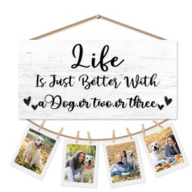 CGBHW Dog Mom Gifts Picture Frame Photo Holder for Wall, Gifts for Dog Lovers, Dog Themed Gifts, Dog Gifts for Women, Funny Dog Gifts, Dog Mom Dad Grandkids Gifts Hanging Photo Display