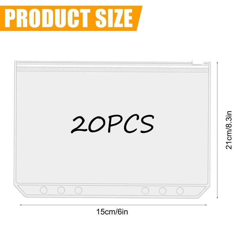 Pack of 20 A5 Binder Bags, Binder A5, Folder Pockets