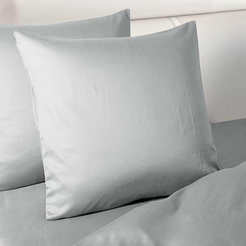 Luxton 100% 1000TC Cotton European Pillowcases 65x65cm Silver Grey Color