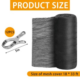 Adnee 33X18 Ft Oval Swimming Pool Leaf Net Cover,Pool Mesh Net Cover with 12 Pcs Metal Clips,Pool Safety Net Blanket Suitable for 15x30 Ft Pool to Proventing Leaves
