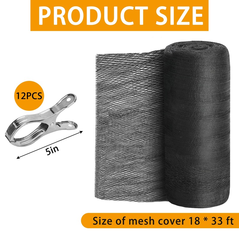 Adnee 33X18 Ft Oval Swimming Pool Leaf Net Cover,Pool Mesh