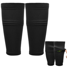 Xzeemo Football Shin Pads with Non-Slip Strips, Football Shin Guards with Optimised Pocket Children's Football Shin Pads Football Socks Set for Children Youth Adults