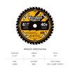 VIERDWIN 6-1/2 Inch 40-Teeth(1PC) Circular Saw Blade with 5/8'' Arbor,