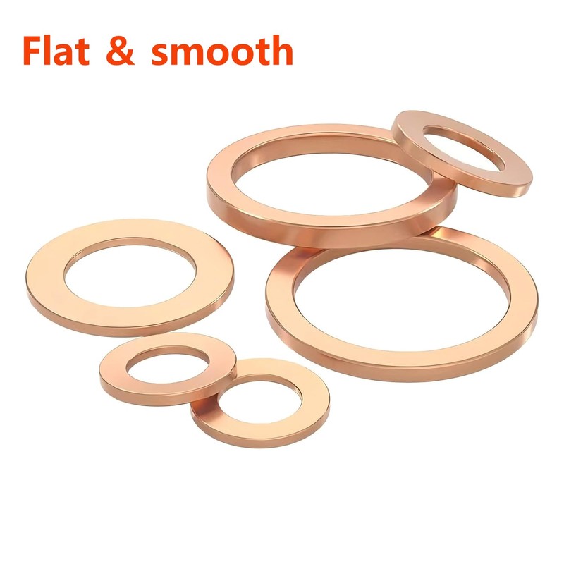 Qrity 20pcs Flat Washers Copper Flat Washers Gasket M6 Copper