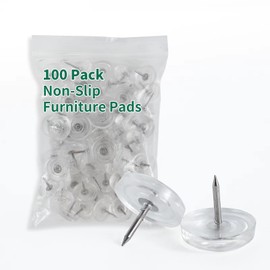 3T8O 100Pcs Nail Chair Floor Protectors for Hardwood Floors - Nail Table Leg Floor Protectors for Chairs Furniture for Hardwood Floors Furniture Pads -Rubber Chair Feet Pads Floor Protector