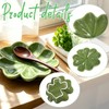 Ceramic Spoon Rest for Stove Top, Cute Green Lucky Four