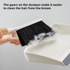 SUBEKYU Dustpan and Brush Set with Bamboo Handle, Hand Mini