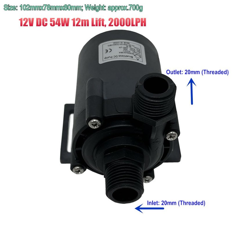 SHYSKY DC55E-12120S 12VDC Small Power efficient Brushless Water Pump 54W