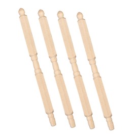 Kisangel 4pcs Miniature Dollhouse Accessories 1:12 Mini Furniture Newel Posts for DIY Mini House Stairs
