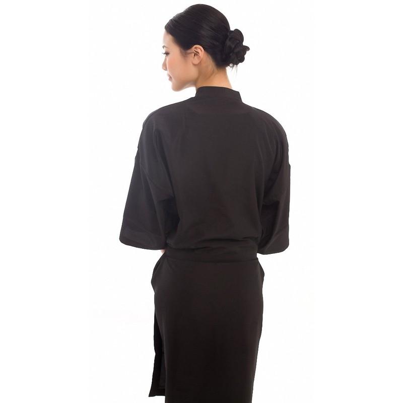 Perfehair Salon Customer Dress Hairdressing Cape Kimono Style (Color: Black)