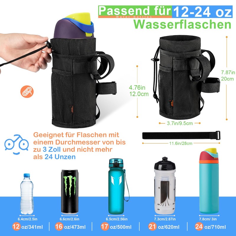 Desing Wish 12-24oz Drink Holder Bottle Holder Bicycle Without Screws