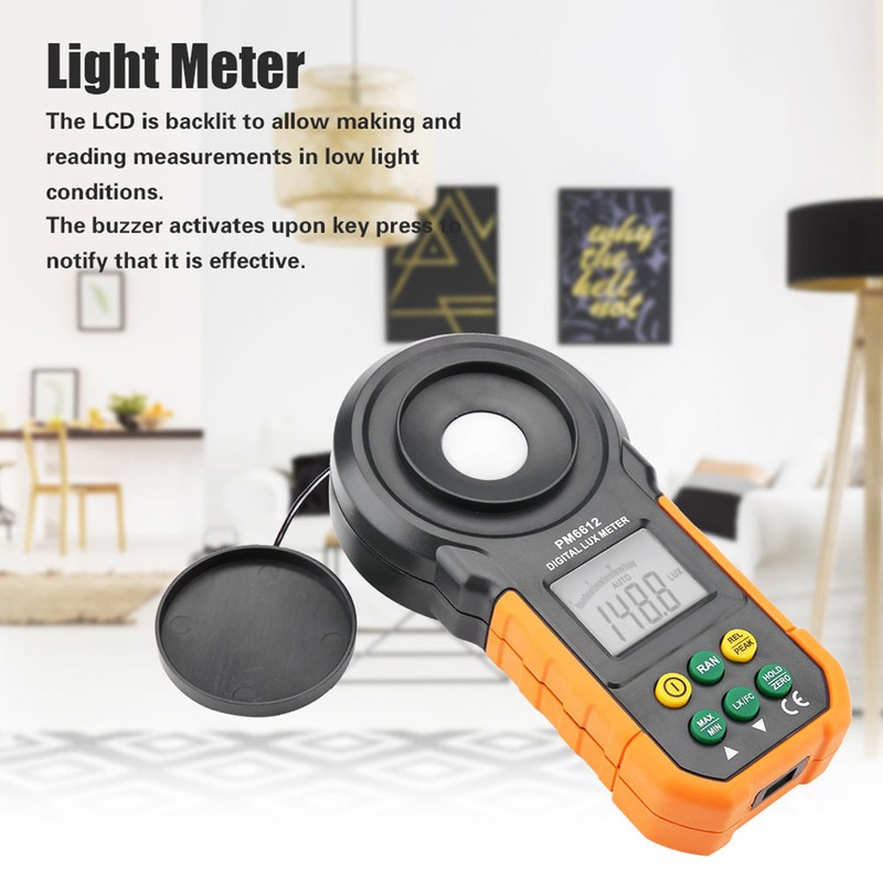 PEAKMETER PM6612 200,000Lux High Precision Digital Light Meter Luxmeter