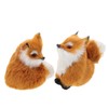 Kisangel 2pcs Mini Plush Fox Figurines Lifelike Animal Ornaments for