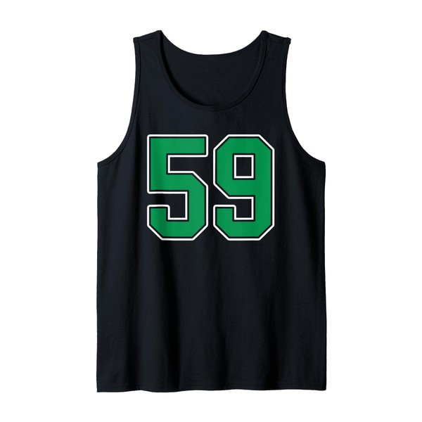 Kelly Green White Number 59 Jersey Player Uniform #59 Tank