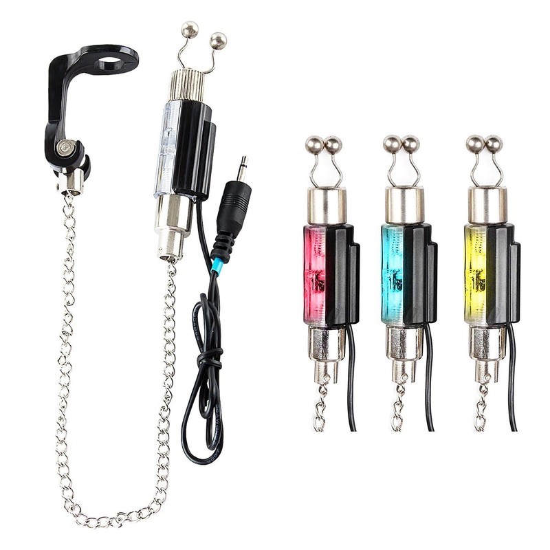 Discoball 3Pack Fishing Bite Alarm Chain LED Illuminated Hangers Bite