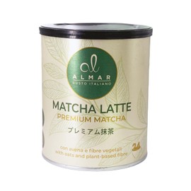 Almar - Tè Matcha Latte Premium 7%, The Matcha con Avena e Fibre Vegetali Senza Glutine e Lattosio, Preparato in Polvere Cremoso Facile e Veloce, 24 Porzioni, Lattina 360g, Made in Italy