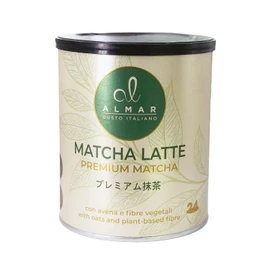 Almar - Tè Matcha Latte Premium 7%, The Matcha con Avena e Fibre Vegetali Senza Glutine e Lattosio, Preparato in Polvere Cremoso Facile e Veloce, 24 Porzioni, Lattina 360g, Made in Italy