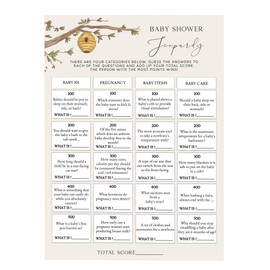 Winnie Baby Shower Games, Baby Shower Jeopardy, Baby Shower Game Cards, Set of 30, Winnie The Pooh Party Favors, Baby Shower Party Games Supplies & Activities, Baby Shower Decorations