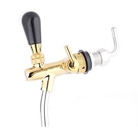 Idalinya Beer Tap Stainless Steel G5/8 Adjustable Beer Tap Faucet Draft Shank Home Bar (Gold)