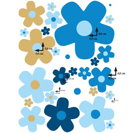 GamesMonkey Autoaufkleber Blumen G?nseblmchen Prilblumen Tuning - 27/54/108 Stck - Lustige Karosserie Motorrad Fahrradhelm Glasaufkleber (Small, 27 Stcke, Farbe 007)