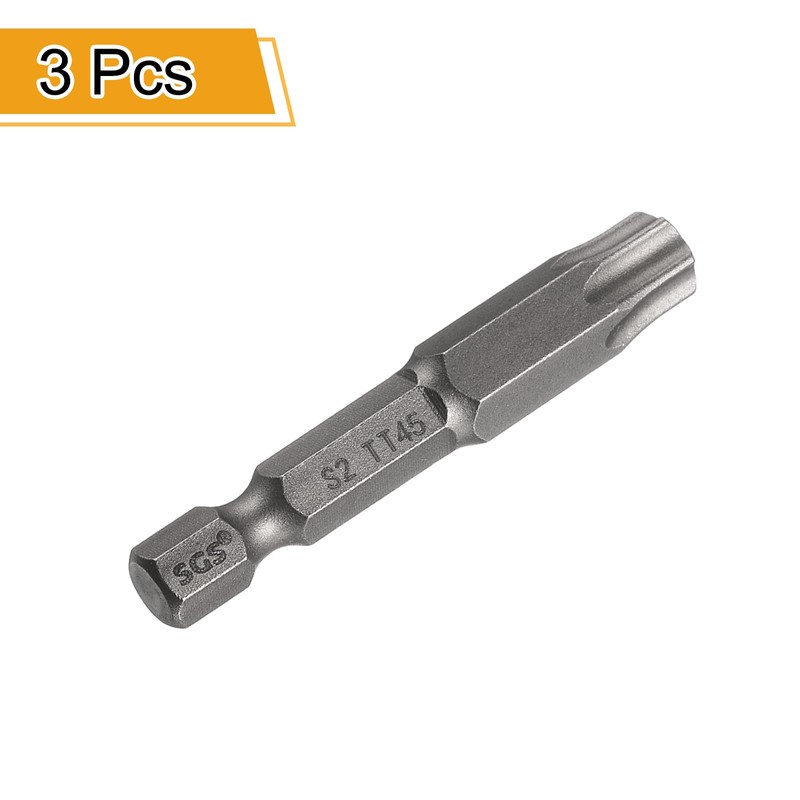 sourcing map 3pcs TT45 Security Torx Head Screwdriver Bit 2"