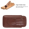 Cigar Holder Case Artificial Leather Portable Durable Elegant 3 Finger