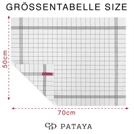 Pataya Pack of 10 Tea Towels, Cotton Kitchen Towels, Tea Towels, Kitchen Towels, Tea Towels, Cotton Tea Towel, Dry Towels Kitchen (10, Black)