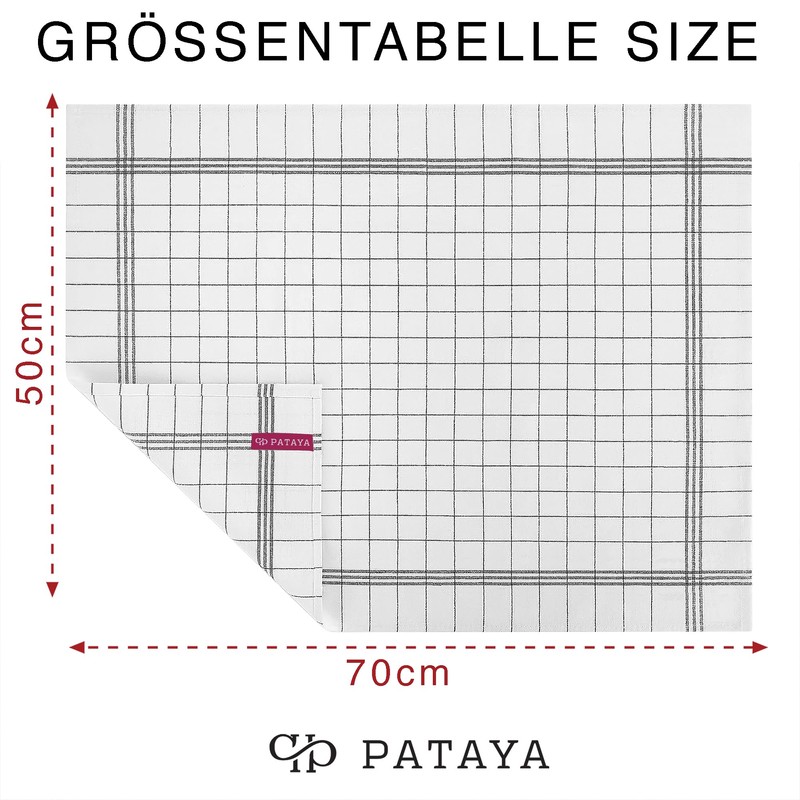 Pataya Pack of 10 Tea Towels, Cotton Kitchen Towels, Tea