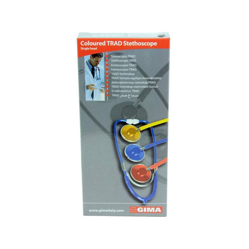 TRAD colour single head stethoscope, yellow colour, lightweight aluminium frame