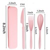 Reusable Utensils Set with Case, Plastic Fork Knife Spoon Cutlery