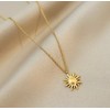 Unbranded Women Gold Tone Stainless Steel Sun Charm Pendant Necklace
