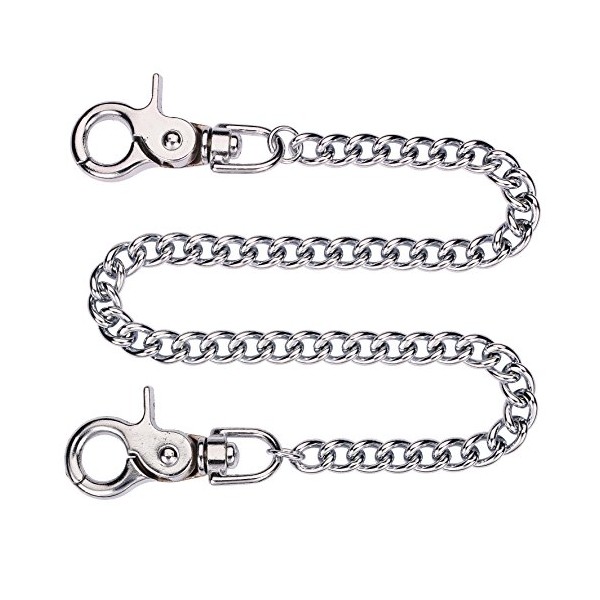 Herbertz Sturdy link chain, with 2 heavy carabiner knives, grey, M